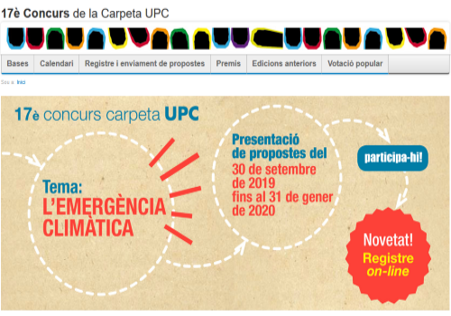 17è Concurs de la Carpeta UPC: El tema d'aquesta edició és l'Emergència Climàtica