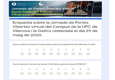 Resultats de l'enquesta de la Jornada de Portes Obertes (JPO) Virtual de l'EPSEVG del dia 29-05-2020