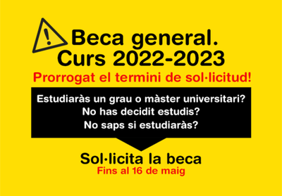 Prorrogado, hasta el 16 de mayo, el plazo de solicitudes de la beca general del Ministerio de Educación y FP