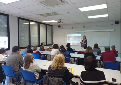 Celebración de la semana de la mujer UPC en la EPSEVG con la participación y liderazgo de la Vicerrectora Gemma Fargas, de responsabilidad social e igualdad de la UPC.